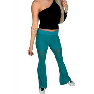 NEW STERLING KREEK meshed up flare pants in turquoise